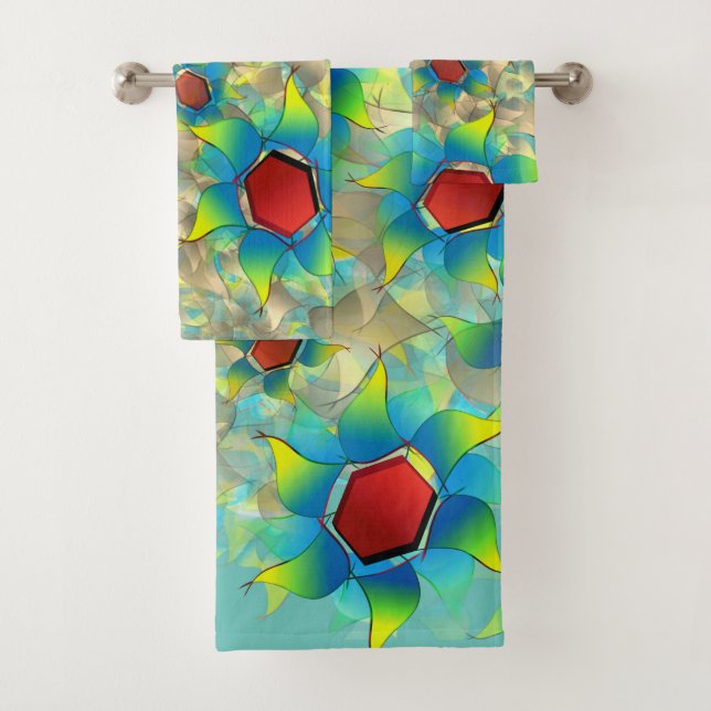 Flores virtuales diferentes, pétalos azules sobre  (In situ)