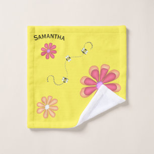 Flores y abejas amarillas brillantes personalizada