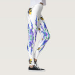 Flores y abejas Leggings Primavera fresca<br><div class="desc">Hermosas flores de primavera y abejas volando - Dibujar la naturaleza dulce miel Abeja - Elegir / Añadir tu texto / color favorito - Hacer tu regalo único - Redimensionar y mover o eliminar y agregar elementos con la herramienta de personalización ! - Dibujo y diseño por MIGNED. También puedes...</div>