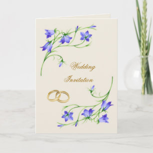 Flores y anillos Bluebell Invitación a la boda