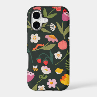 Flores y animales. Diseño de funda para iPhone