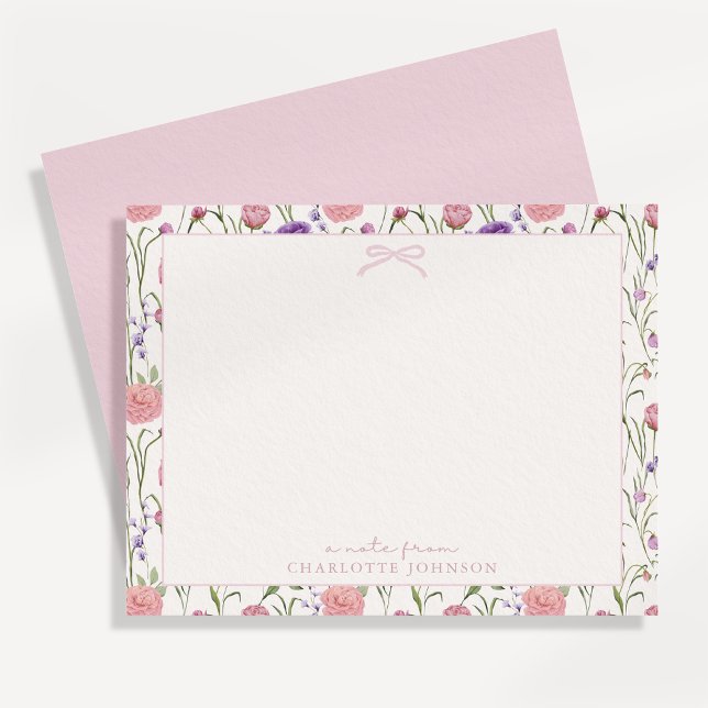 Flores y arco, una nota de tarjeta plana (Subido por el creador)