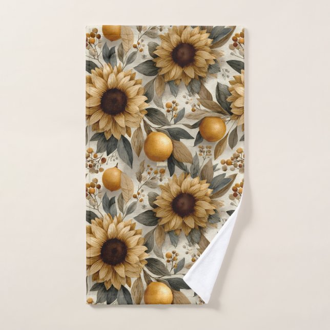 Flores y cítricos rusos de otoño (Toalla de mano)