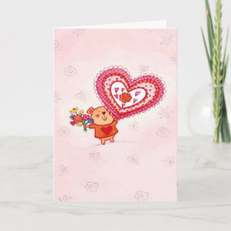 Flores y corazón - Tarjeta de felicitación de San