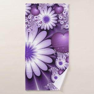 Flores y corazones abstractos de amor fractal