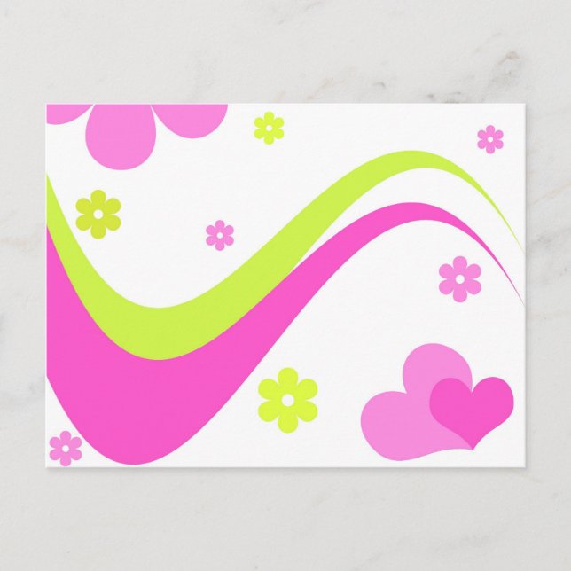 Flores y corazones - Postales (Anverso)