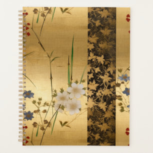 Flores y dejar el planificador de Chiyogami