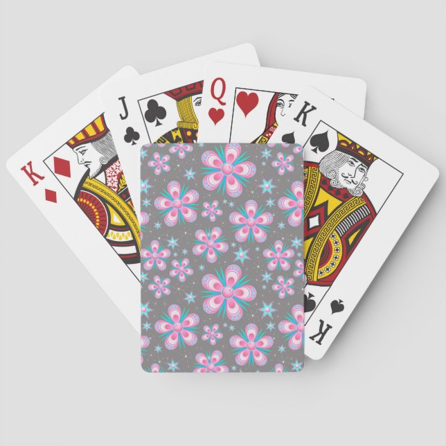 flores y estrellas jugando cartas (Reverso)
