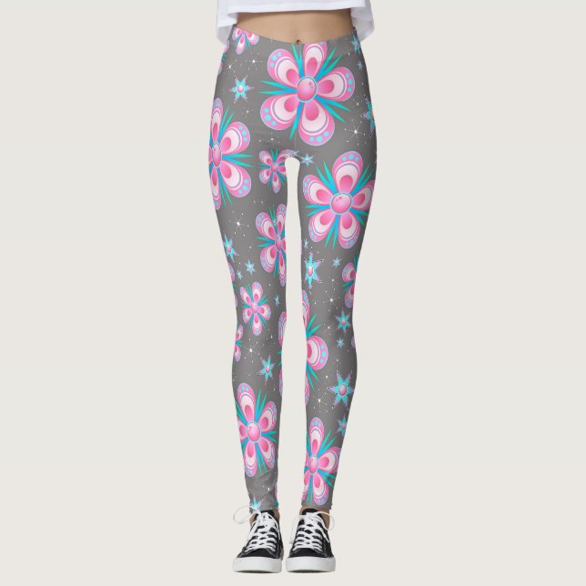 flores y estrellas leggings (Anverso)