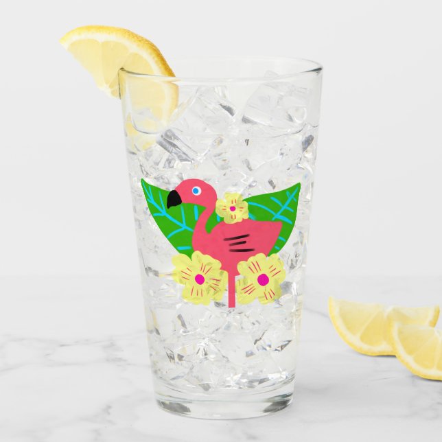 Flores y flamencos tropicales (Anverso (hielo))