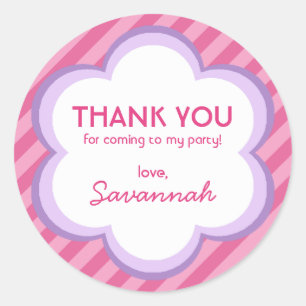 Flores y franjas Gracias Pegatina