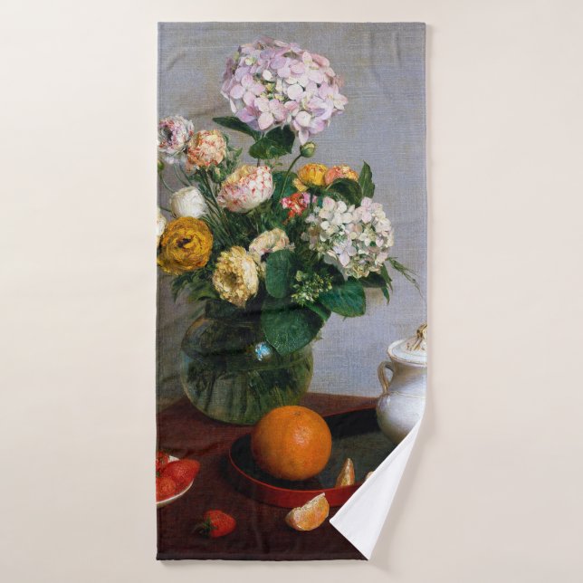 Flores y Frutas, Henri Fantin-Latour (Toalla de baño)