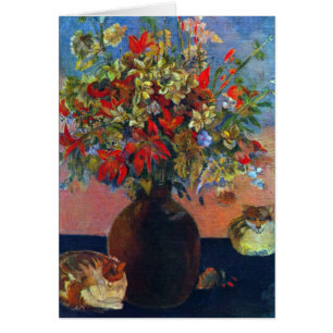 Flores y Gatos de Paul Gauguin, Arte Antiguo Fino
