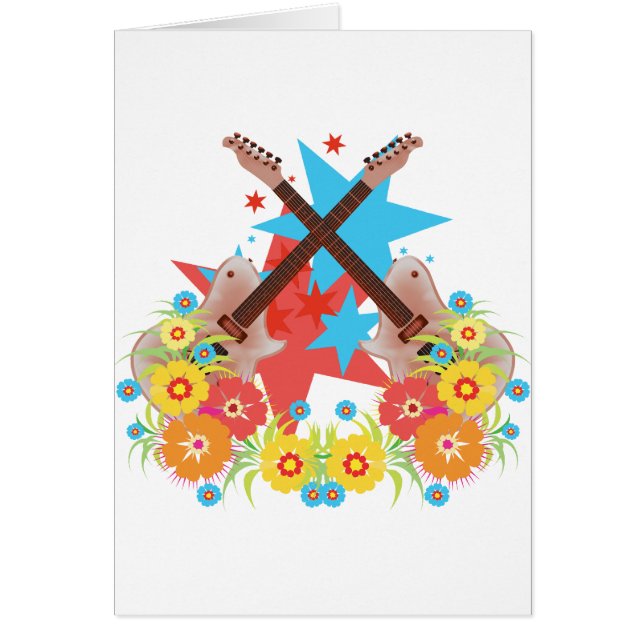 Flores y guitarras rosadas (Frente)