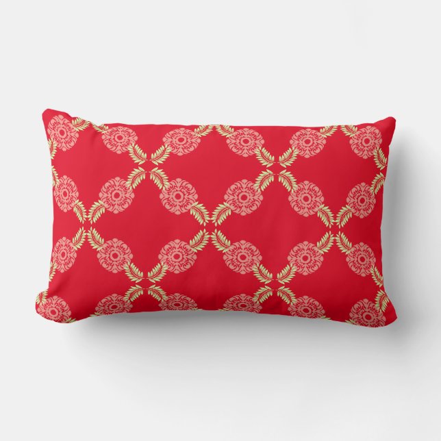 Flores y helechos tropicales Cojín decorativo reve (Anverso)