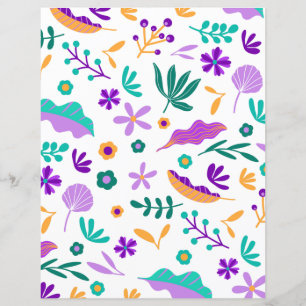 Flores y hojas modernas de papel de cuadernillo