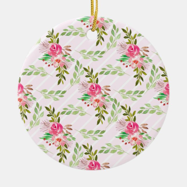 Flores Y Hojas Ornamento Cerámico (Frente)