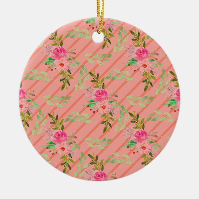 Flores Y Hojas Ornamento Cerámico (Frente)