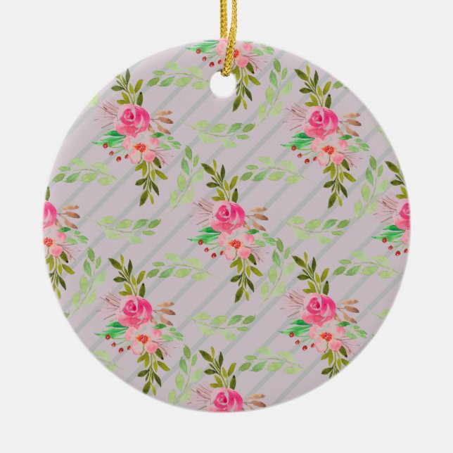 Flores Y Hojas Ornamento Cerámico (Frente)