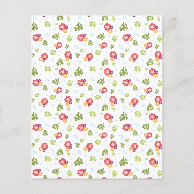 Flores y hojas tropicales papel de reserva de crát (Anverso)