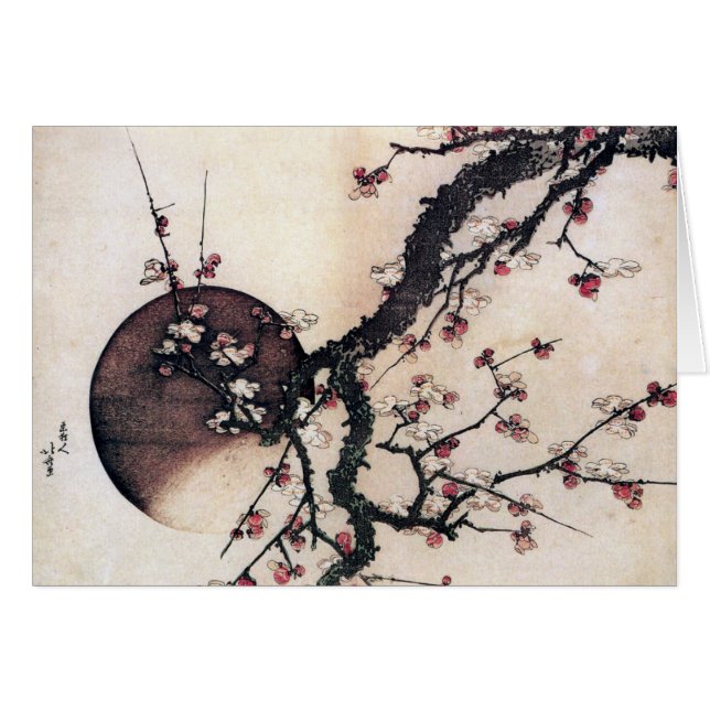 Flores y la luna, Hokusai del ciruelo (Anverso (Horizontal))