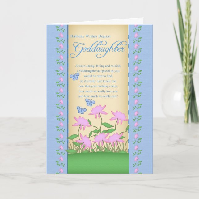 flores y mariposas de la tarjeta de cumpleaños de (Anverso)
