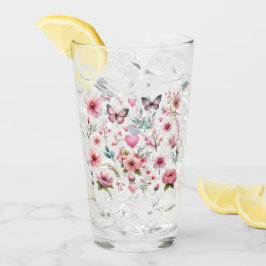 Flores y mariposas femeninas rosas