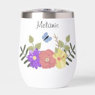 Flores y mariposas personalizadas