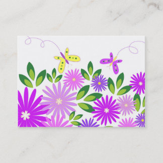 Flores y mariposas - tarjeta de visita