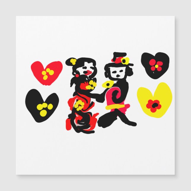 Flores y negro y rojo día de San Valentín (Anverso)