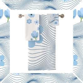 Flores y olas azules de juego