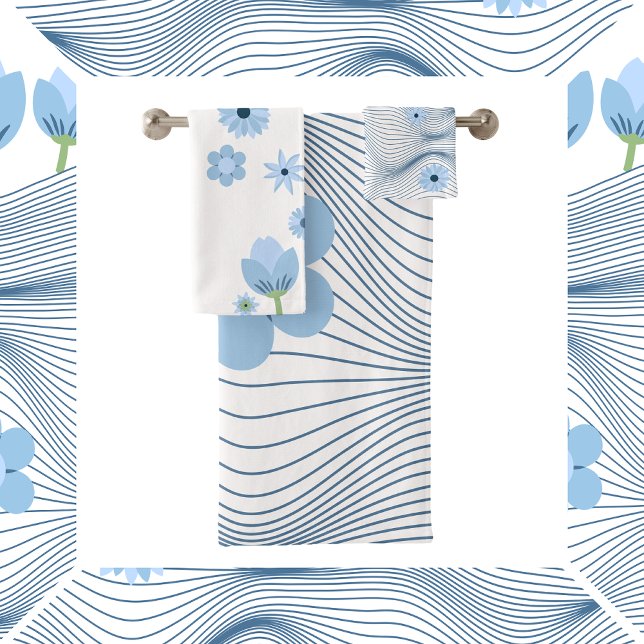 Flores y olas azules de juego (Subido por el creador)