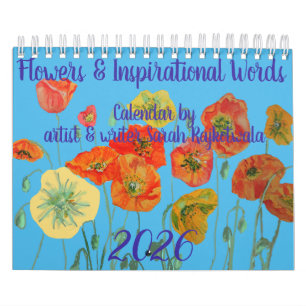 Flores y palabras inspiradoras Arte de calendario 