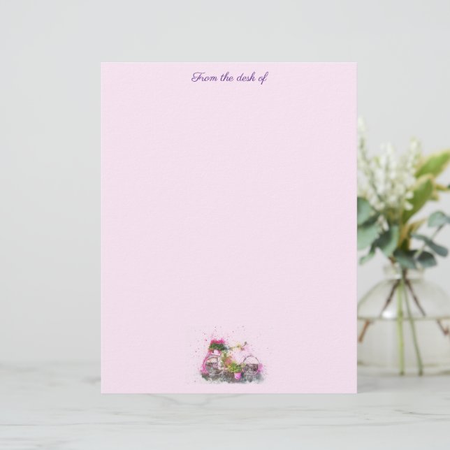 Flores y papelería para bicicletas (Anverso de pie)