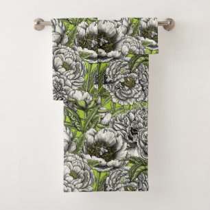 Flores y polillas de peones blancos