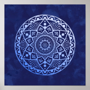 Flores y puntos Mandala - Impresión de degradado a