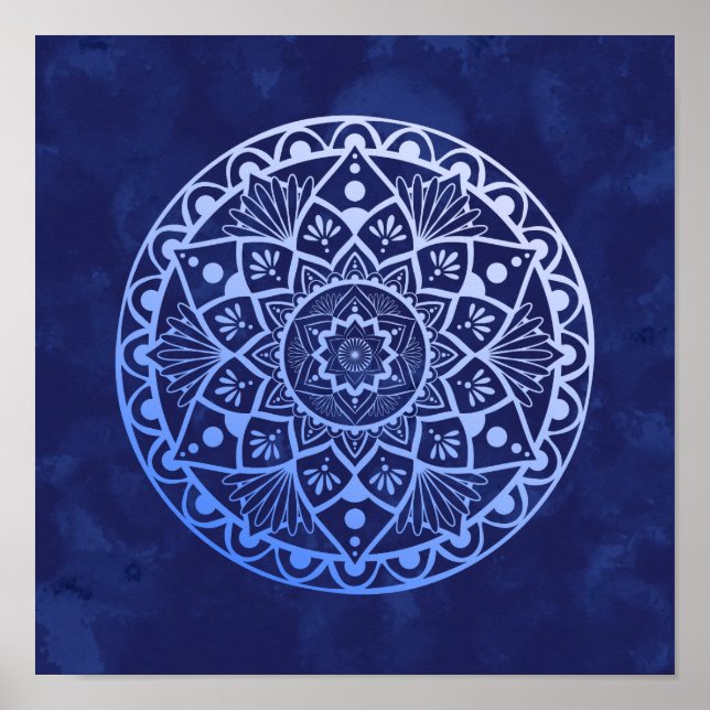 Flores y puntos Mandala - Impresión de degradado a (Frente)