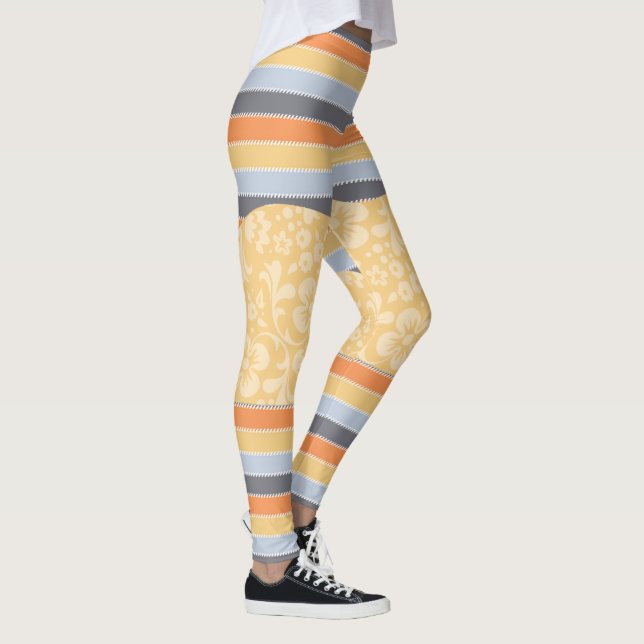 Flores y rayas Leggings Pantalones de yoga (Derecha)