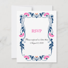 Flores y Remolinos Elegantes Hojas Tarjetas de RSV