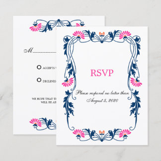 Flores y Remolinos Elegantes Hojas Tarjetas de RSV