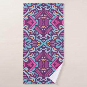 Flores y rhombus indias de época retro estilizadas