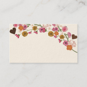 Flores y tarjeta de visita japonesas de los