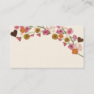 Flores y tarjeta de visita japonesas de los