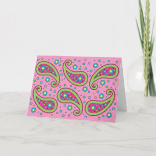 Flores y tarjeta Paisley