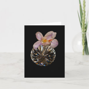 Flores y tarjetas de felicitación de cristal