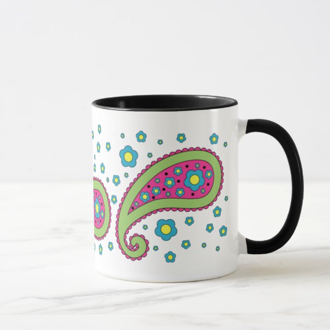 Flores y taza de Paisley (Derecha)
