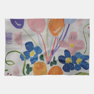 Flores y toalla de té de globos