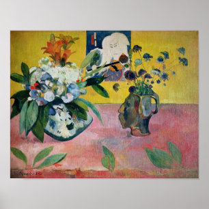 Flores y una impresión japonesa, 1889