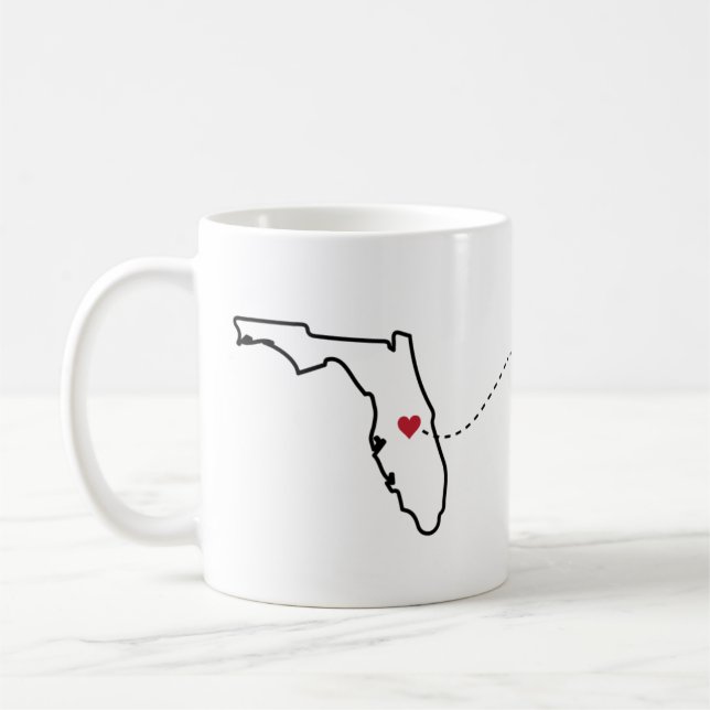 Florida a Maryland - taza de café Heart2Heart (Izquierda)