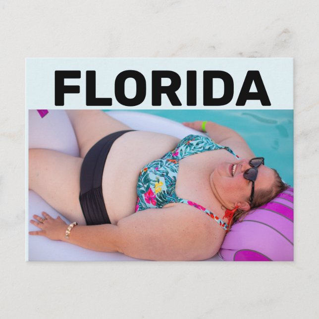 FLORIDA BBW BIG BIKINI CHICA EN Postales DE PLAYA (Anverso)